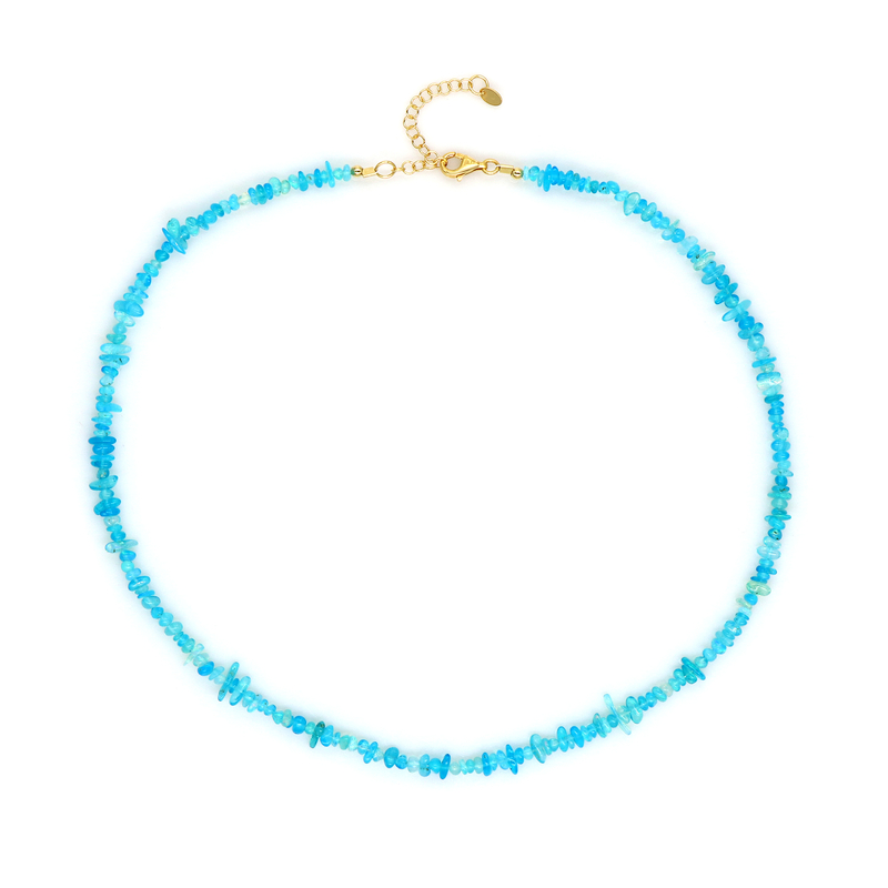 Äthiopischer Blauer Opal-Silberhalskette