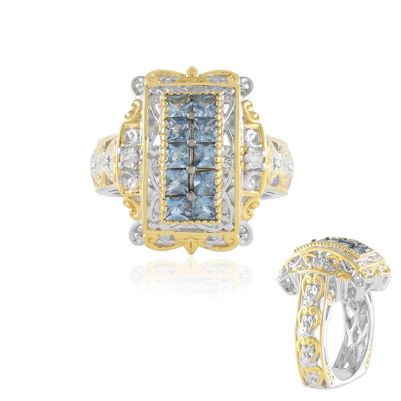 Aquamarin-Silberring (Gems en Vogue) Unkategorisiert online kaufen
