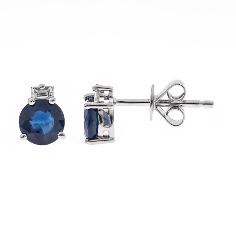 Blauer Ceylon-Saphir-Goldohrringe