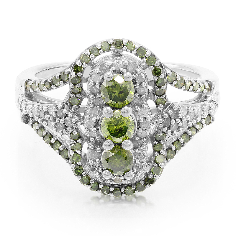 Grüner Diamant-Silberring Unkategorisiert online kaufen