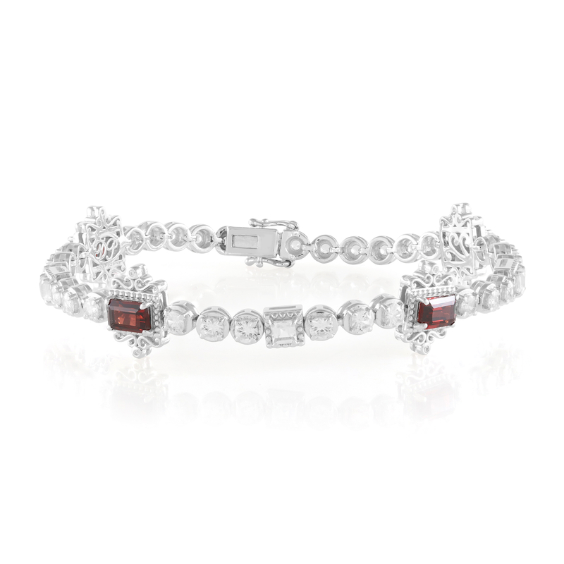 Indischer Granat-Silberarmband (Dallas Prince Designs)