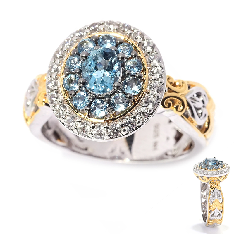 Tansania-Aquamarin-Silberring (Gems en Vogue) Unkategorisiert online kaufen