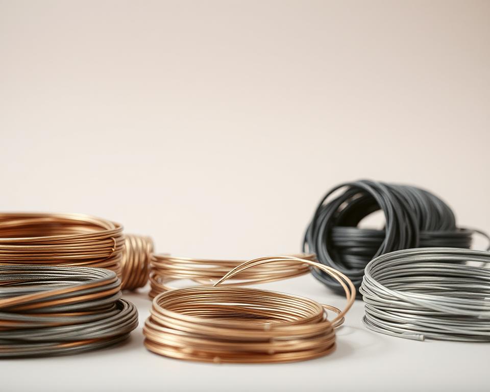 Verschiedene Drahtsorten für Handwerkskunst